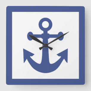 Nautical Anchor wall clock Quadratische Wanduhr