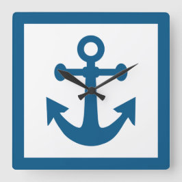 Nautical Anchor wall clock Quadratische Wanduhr