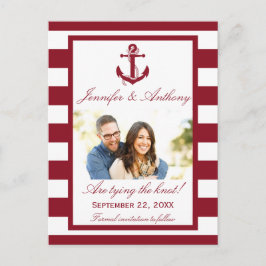 Nautical Anchor Wedding Foto Save the Date Ankündigungspostkarte