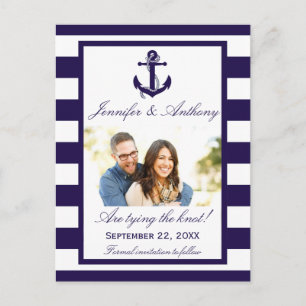 Nautical Anchor Wedding Foto Save the Date Ankündigungspostkarte