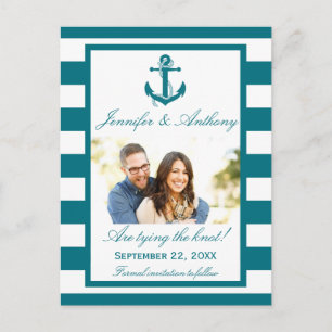 Nautical Anchor Wedding Foto Save the Date Ankündigungspostkarte