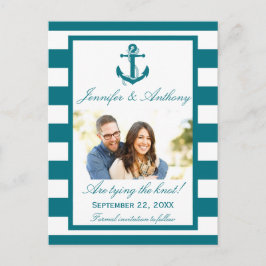 Nautical Anchor Wedding Foto Save the Date Ankündigungspostkarte