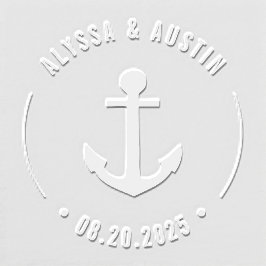Nautical Anchor Wedding Logo Custom Siegel Embosse