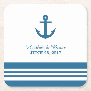 Nautical Anchor Wedding Paper Untersetzer