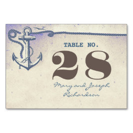Nautical Anchor Wedding Tischnummer Card