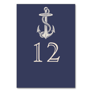 Nautical Anchor Wedding Tischnummer Card