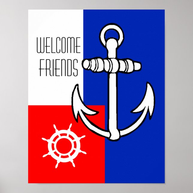 Nautical Anchor - Willkommen bei Freunden Poster (Vorne)