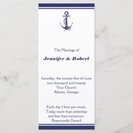 Nautical Anchor zum Hochzeitsprogramm der Marine Programm