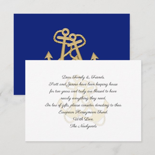Nautical Anchors Hochzeitskarten Einladung (Vorne/Hinten)