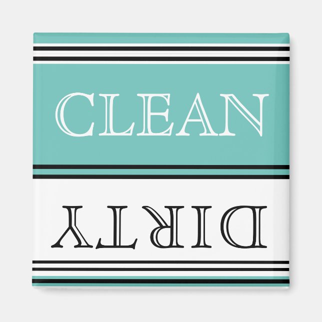 Nautical Aquamarin Blue Dishwasher Dirty Clean Magnet (Vorne)