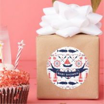 Nautical Baby Boy Shower Coral Navy Whale Octopus