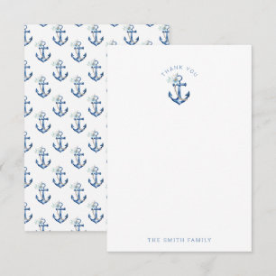 Nautical Baby Dusche Danke Karte   Blue Waterco