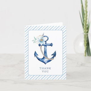 Nautical Baby Dusche Danke Karte Wasserfarbe F