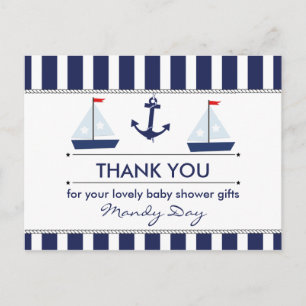 Nautical Baby Dusche Danke Postcard Postkarte