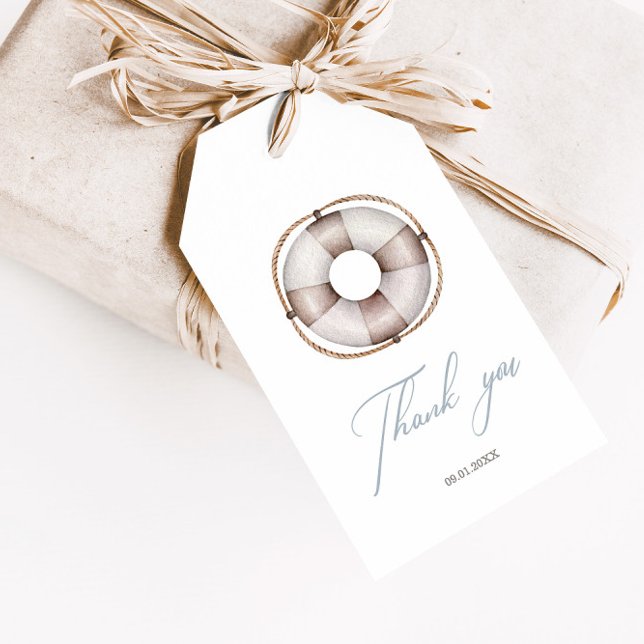 Nautical Baby Dusche Vielen Dank für Ihre Unterstü Geschenkanhänger (Von Creator hochgeladen)