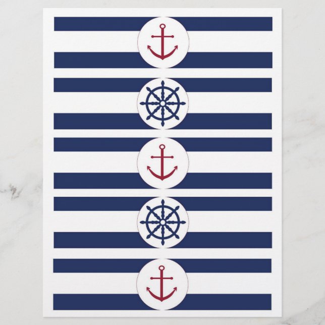 Nautical Baby Dusche Wasserflaschen Etiketten (Vorderseite)