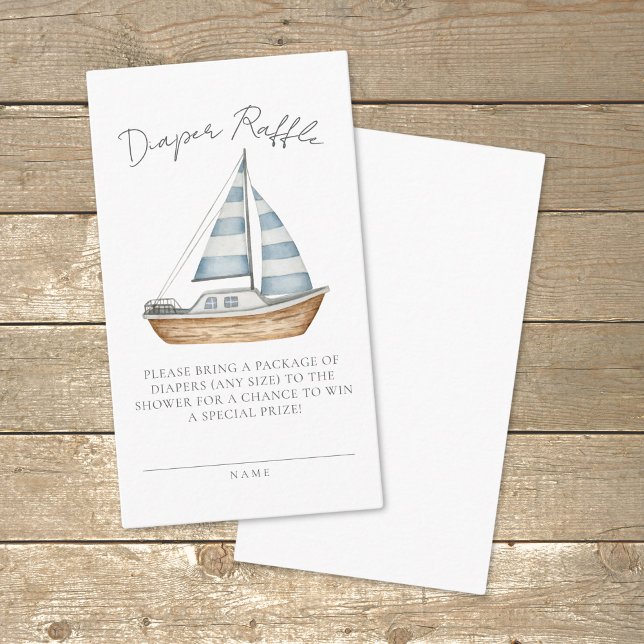 Nautical Baby Dusche Windeln Raffel Begleitkarte (Nautical Baby Shower Diaper Raffle Enclosure Card)