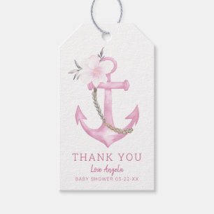 Nautical Baby Shower Danke Tags   Blue Waterco Geschenkanhänger