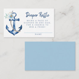 Nautical Baby Shower Diaper Raffekarte | Blue Anc Begleitkarte