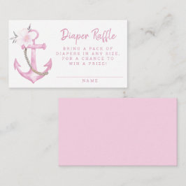 Nautical Baby Shower Diaper Raffekarte | Rosa Flo Begleitkarte