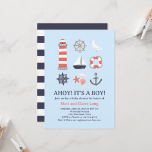 Nautical Baby Shower Einladung Ahoy Es ist ein Jun
