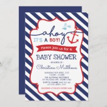Nautical Baby Shower Einladung Ahoy Es ist ein Jun