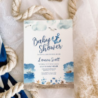 Nautical Baby Shower Einladung Wasserfarbe