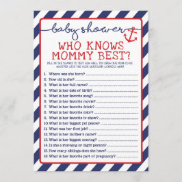 Nautical Baby Shower Game, das Mommy Best kennt Einladung