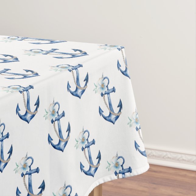 Nautical Baby Shower Tableclout | Navy Blue Floral Tischdecke (Beispiel)