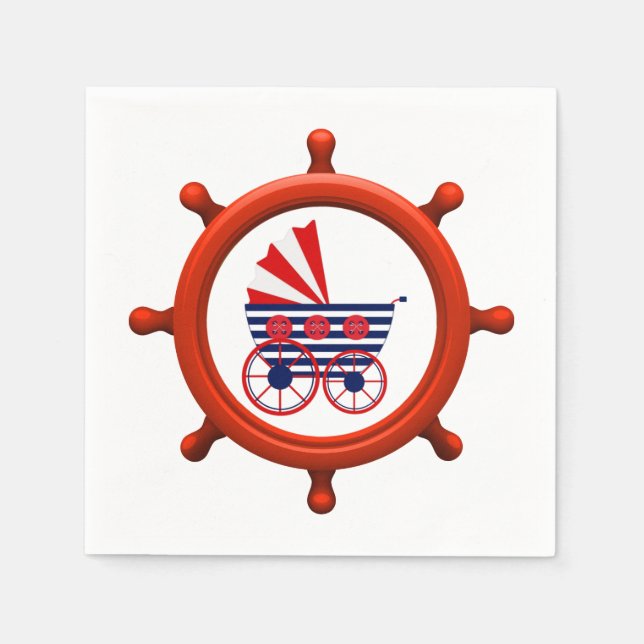 Nautical Baby Showpapier Napkin Serviette (Vorderseite)
