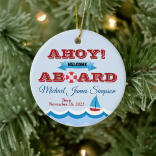 Nautical Baby's First Year Keepake Ornament