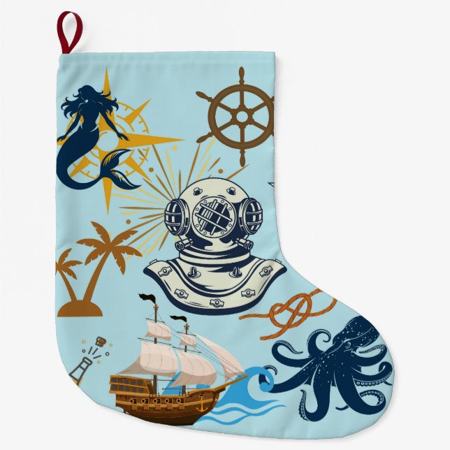  Nautical Bachelor Party Großer Weihnachtsstrumpf (Vorderseite)