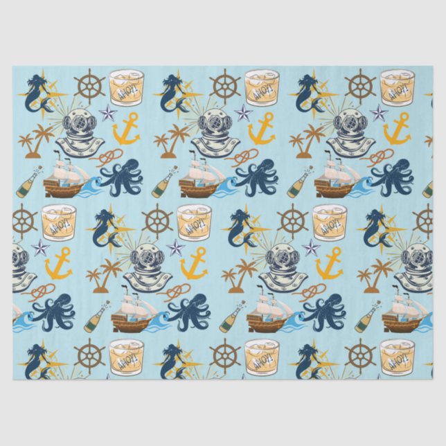  Nautical Bachelor Party Seidenpapier (Vorderseite)