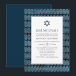 Nautical Bar Mitzvah Einladung<br><div class="desc">Vintage nautische Mitzvah-Einladung in Akzenten von blau und bronze Gold.</div>