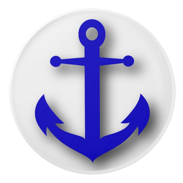 Nautical Beach Anchor Cabinet Drawer Knob Keramikknauf (Vorderseite)