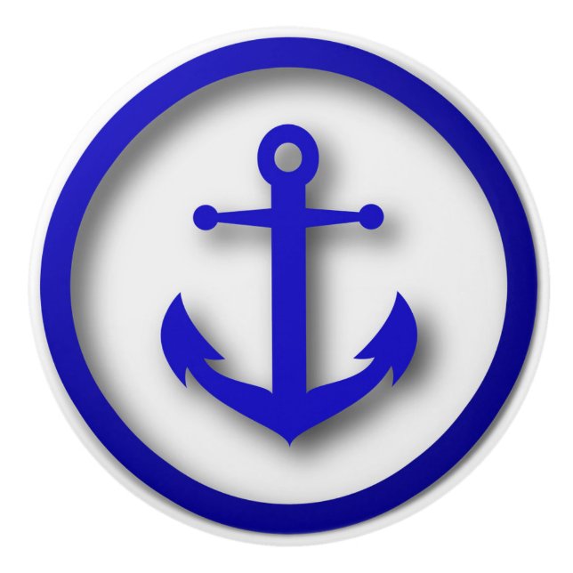 Nautical Beach Anchor Cabinet Drawer Knob Keramikknauf (Vorderseite)