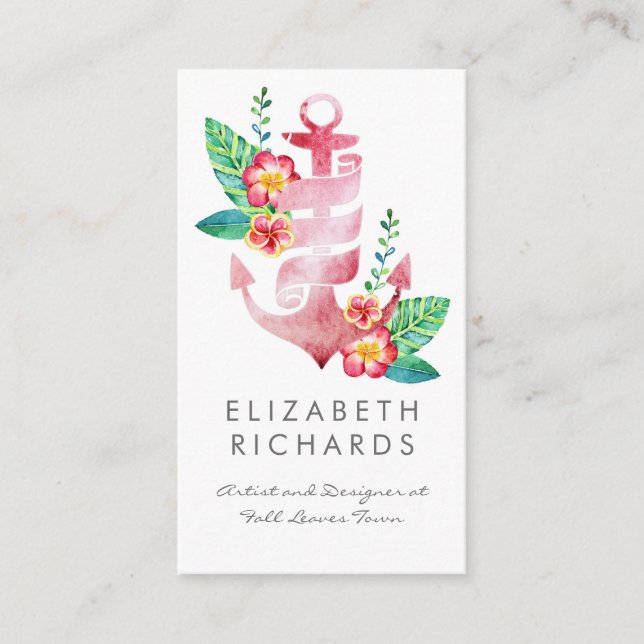 Nautical Beach Anchor Coastal Cruise Yacht Party Visitenkarte (Vorderseite)