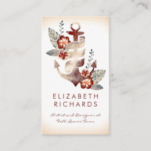 Nautical Beach Anchor Coastal Cruise Yacht Party Visitenkarte