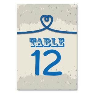 Nautical Beach Blue Heart Tischnummer