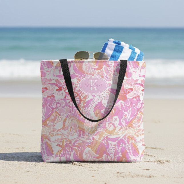 Nautical Beach Collage Hot Pink ID840 (Von Creator hochgeladen)