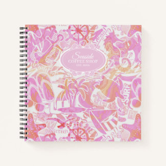 Nautical Beach Collage Hot Pink ID840 Notizbuch