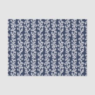 Nautical Beach Coral Reef Navy Blue White Coasta Seidenpapier