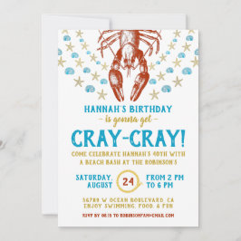 Nautical Beach Crayfish Muschel Erwachsene Geburts Einladung