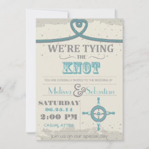 Nautical Beach Heart Knot Wedding Einladung