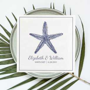 Nautical Beach Hochzeit Rustikale Marine Blue Star Serviette
