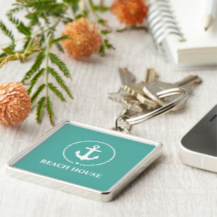 Nautical Beach House Anchor Schlüsselanhänger