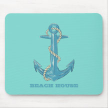 Nautical Beach House, Anker, Seil, Minze Green