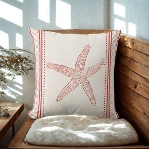 Nautical Beach House Coastal Starfish Kissen