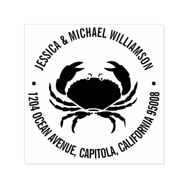Nautical Beach Ocean Crab Rücksendeadresse Permastempel (Design)