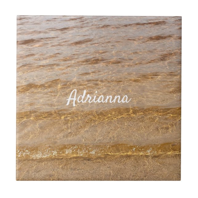 Nautical Beach Ocean Water Wellen Name Geschenk  Fliese (Vorderseite)